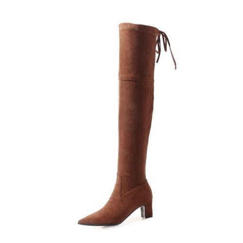 pointed toe Women High Heel Thigh High Boots