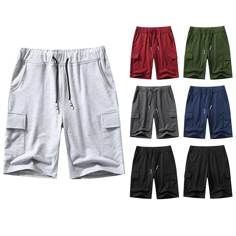 Men's Casual Cotton Elasticity Jogging Sports Drawstring  Knitting Shorts