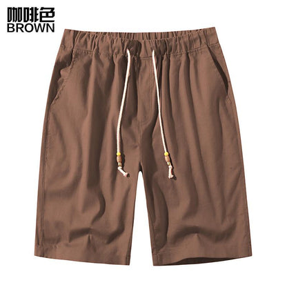 Men's Linen Casual Drawstring  Beach Shorts