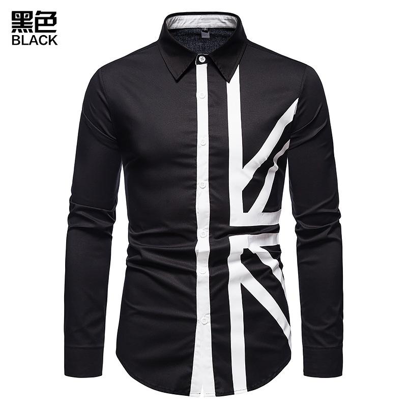 Men's Hollow Out Trend Split Joint Long Sleeves Westen Cowboy Shirts