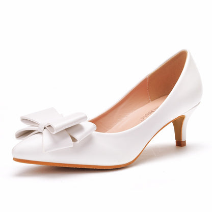 Women Pointed Toe Bow Tie Stiletto Heel Pumps