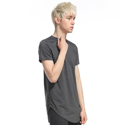 Men's Hip-Hop Street Style Street Style Double Zipper Long Round Neck T-shirt