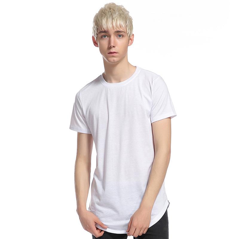 Men's Hip-Hop Street Style Street Style Double Zipper Long Round Neck T-shirt