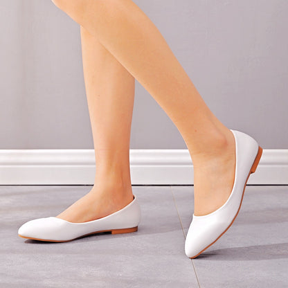 Women Pointed Toe Shallow Bridal Wedding Shoes Flats