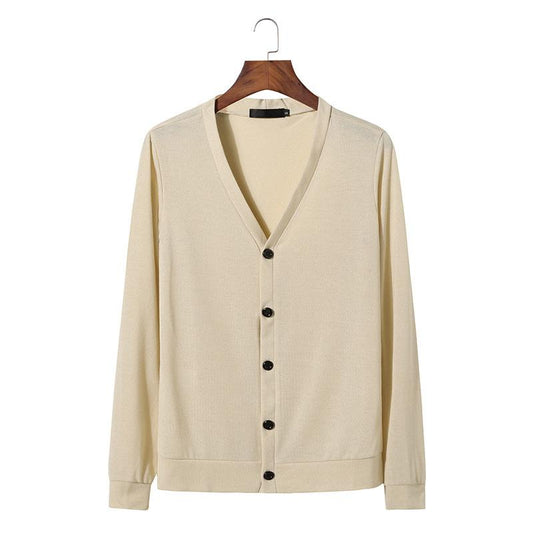 Men's Fashion Solid Color V-Neck Cardigan