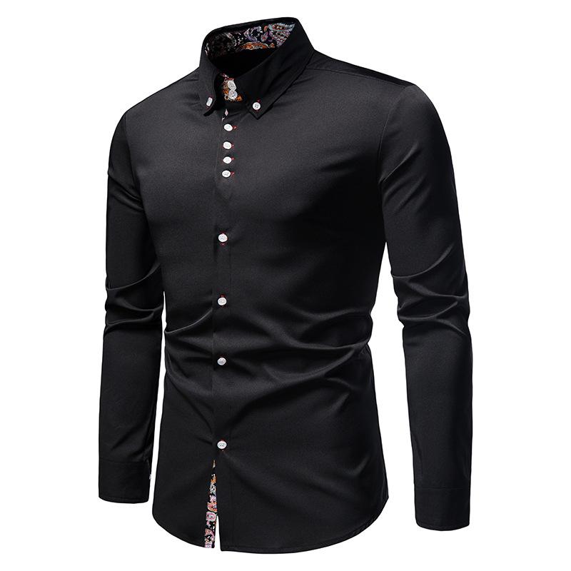 Men's Flower SuitSlim Fit CasualPrinting Long Sleeves Button Shirts