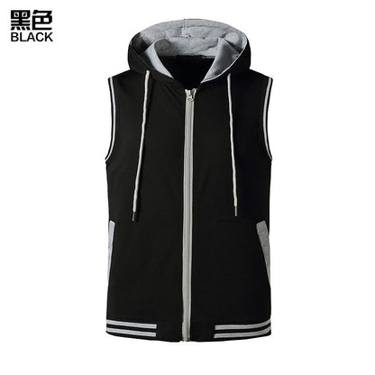 Men's Workout Hooded Vest Workout Fitness Muscle Sleeveless Workout T-shirt