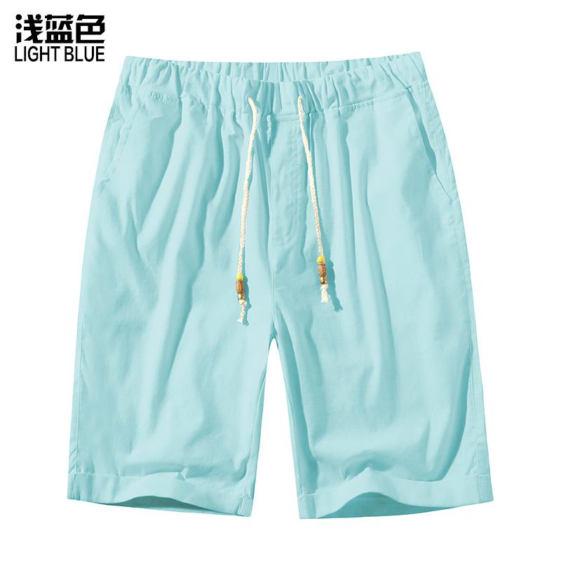 Men's Linen Casual Drawstring  Beach Shorts