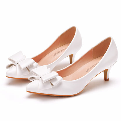 Women Pointed Toe Bow Tie Stiletto Heel Pumps