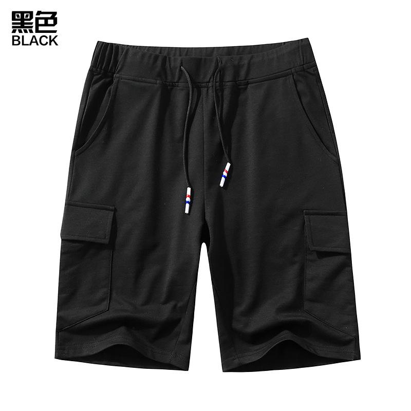 Men's Casual Cotton Elasticity Jogging Sports Drawstring  Knitting Shorts