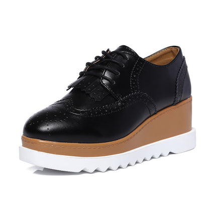 Women Wedges Lace Up Oxfords Platform Shoes