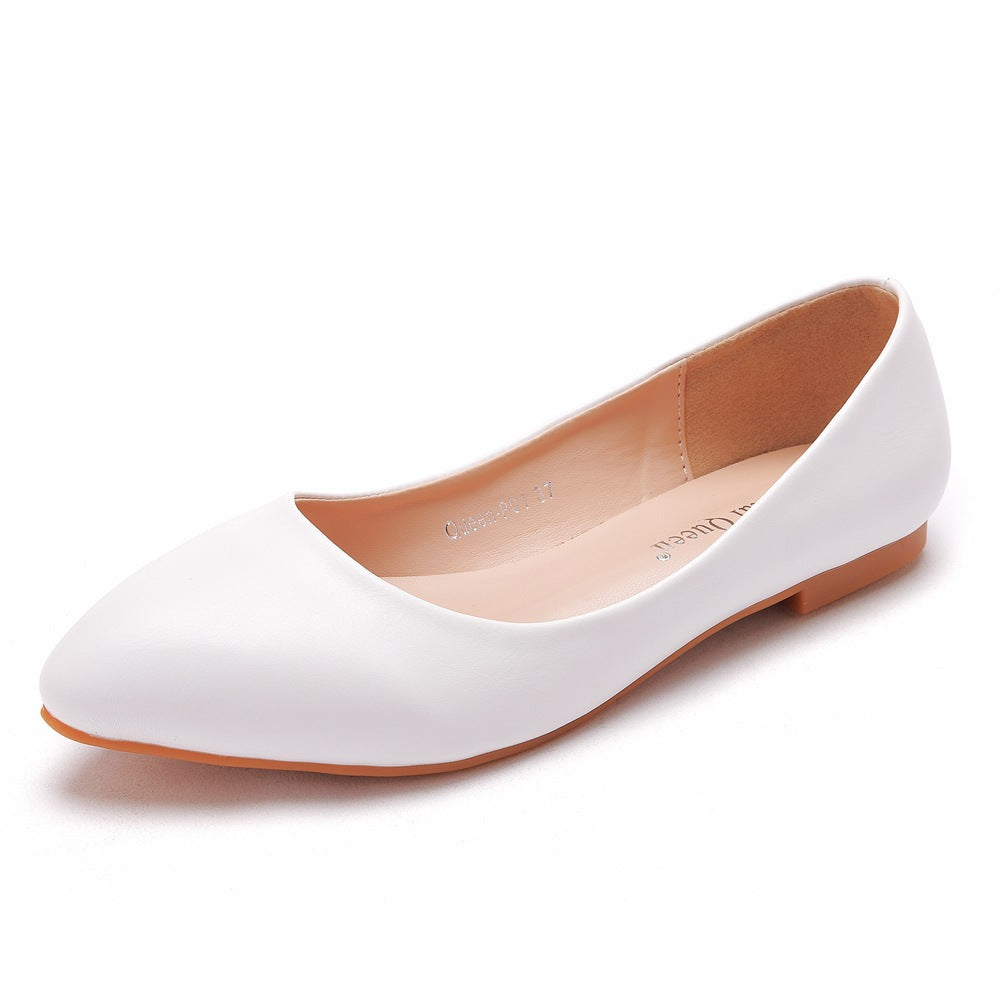 Women Pointed Toe Shallow Bridal Wedding Shoes Flats