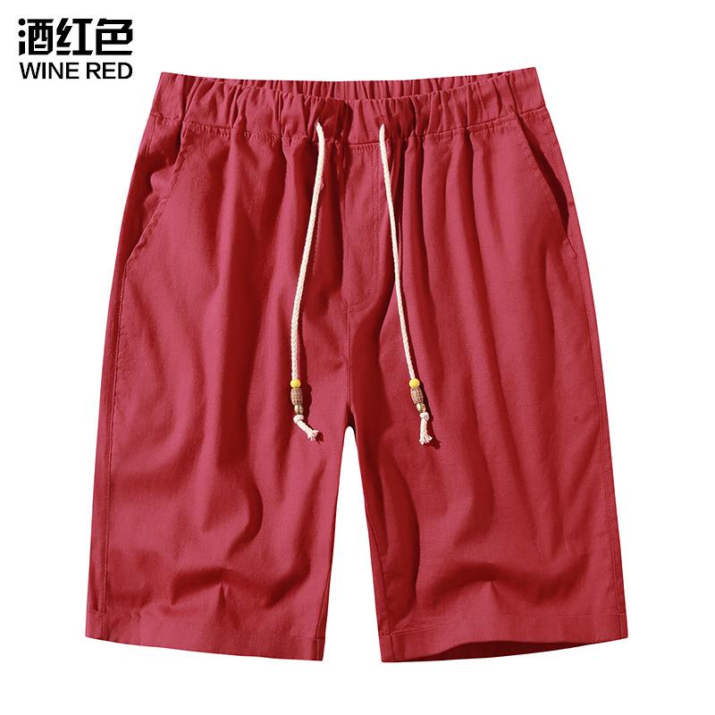 Men's Linen Casual Drawstring  Beach Shorts