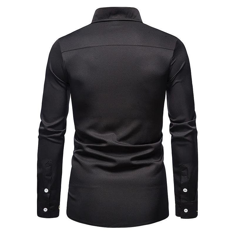 Men's Hollow Out Trend Embroidered Irregularity Long Sleeves Westen Cowboy Shirts