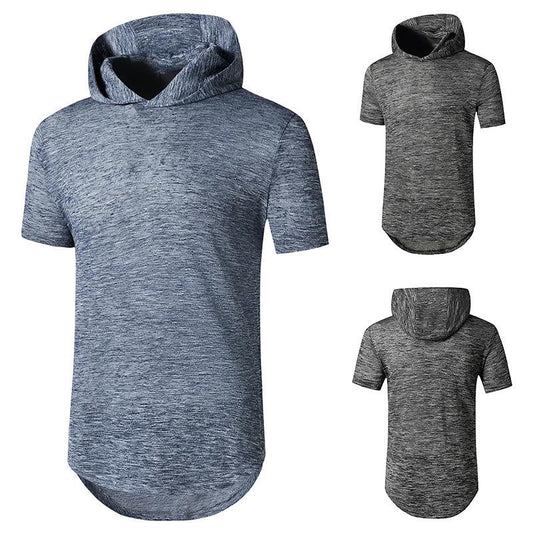 Men's Trend-Setters Hip-Hop Long Hooded Round Neck T-shirt