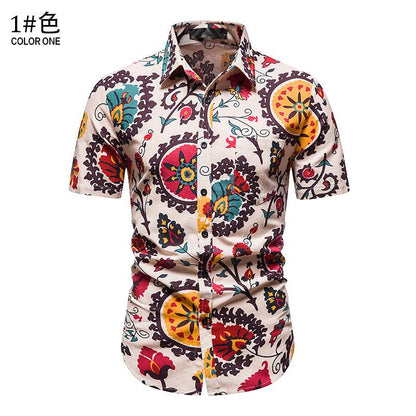 Men's Hawaii Casual Turndown Short Beach Shirts