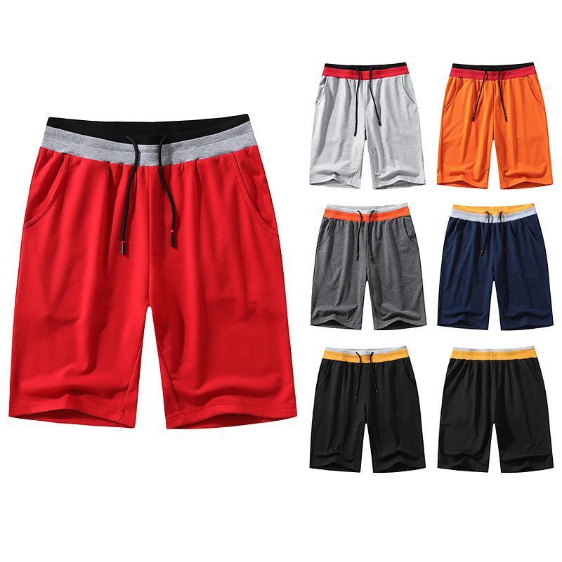 Men's Casual Cotton Elasticity Jogging Sports Drawstring  Knitting Shorts