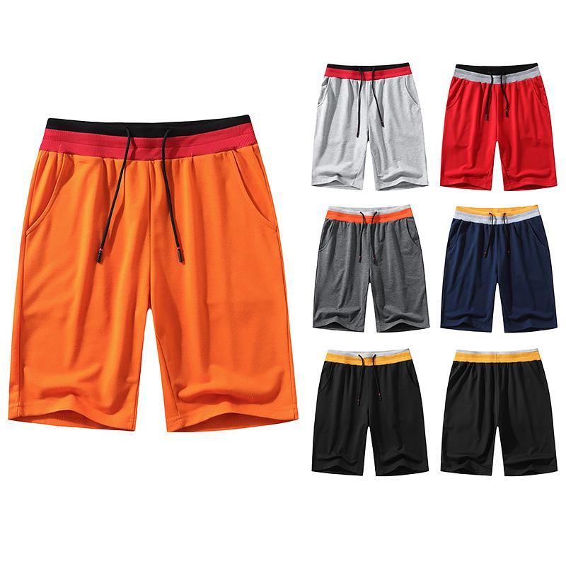 Men's Casual Cotton Elasticity Jogging Sports Drawstring  Knitting Shorts