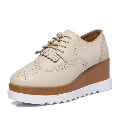 Women Wedges Lace Up Oxfords Platform Shoes