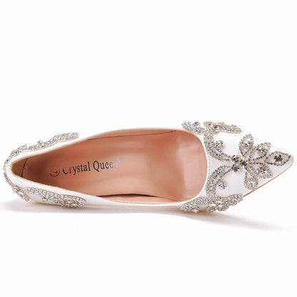 Women Rhinestone Crystal Stiletto Heel Wedding Pumps