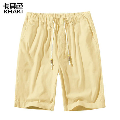 Men's Linen Casual Drawstring  Beach Shorts