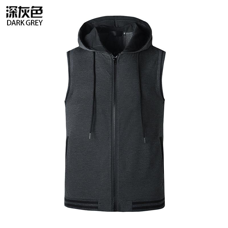 Men's Workout Hooded Vest Workout Fitness Muscle Sleeveless Workout T-shirt