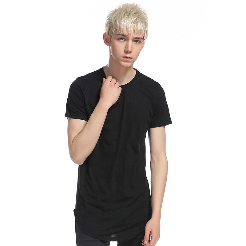 Men's Hip-Hop Street Style Street Style Double Zipper Long Round Neck T-shirt