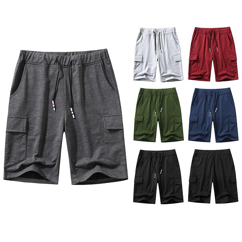 Men's Casual Cotton Elasticity Jogging Sports Drawstring  Knitting Shorts