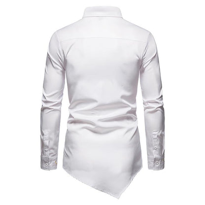 Men's Hollow Out Trend Embroidered Irregularity Long Sleeves Westen Cowboy Shirts