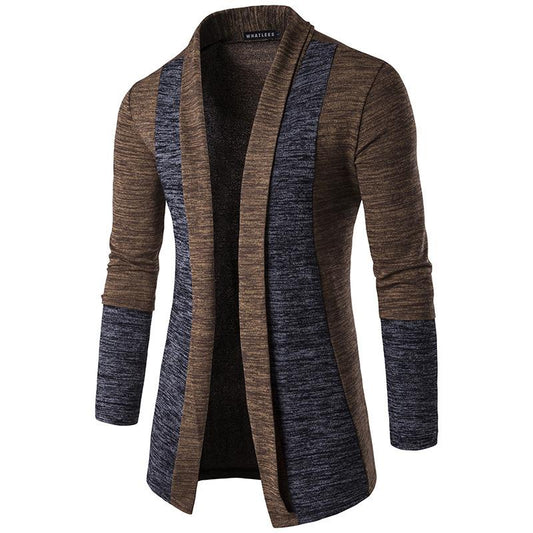 Men's Classic Placket Contrast Color Korean Style Cardigan