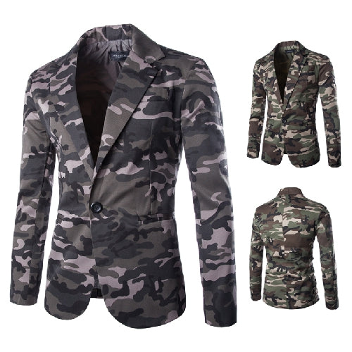Men's Camouflage Military One Button Suits Coats