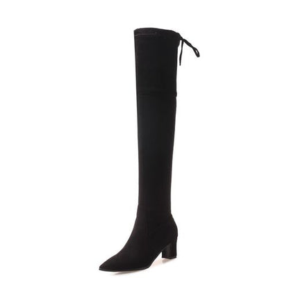 pointed toe Women High Heel Thigh High Boots