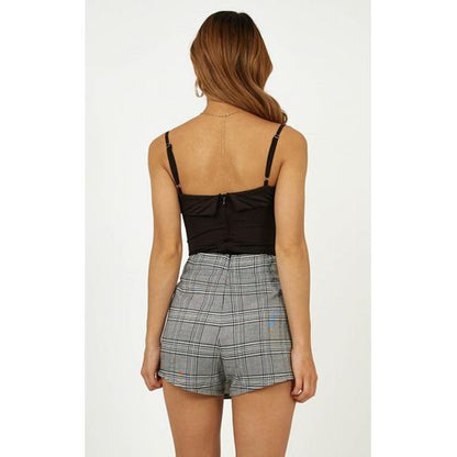 High Waist Plaid Daily Short Loose Women Skirts