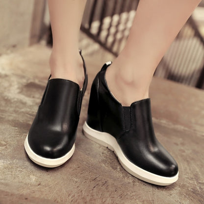 Women Wedges Height Increasing Loafers Platform Shoes