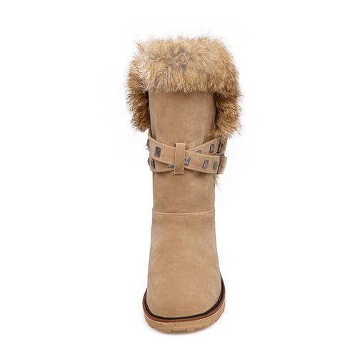 Round Toe Rivets Women's Snow Boots