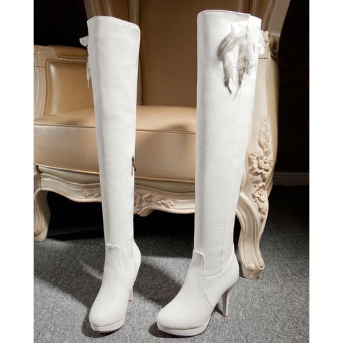 Women Platform High Heels Thigh High Boots