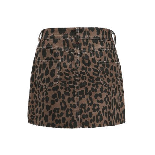 Sexy Leopard Print Printed Packet Buttock Skinny Retro A-linedenim Short Women Skirts