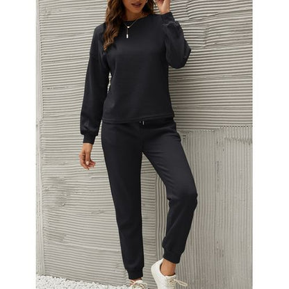 Women Two Pics Long-sleeved Sweatershirt Trousers for Home Clothes