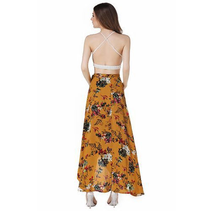 Slit High Waist Cotton Long Daily Cross-tied Women Skirts