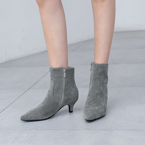 Pointed Toe Zipper Women's High Heeled Ankle Boots