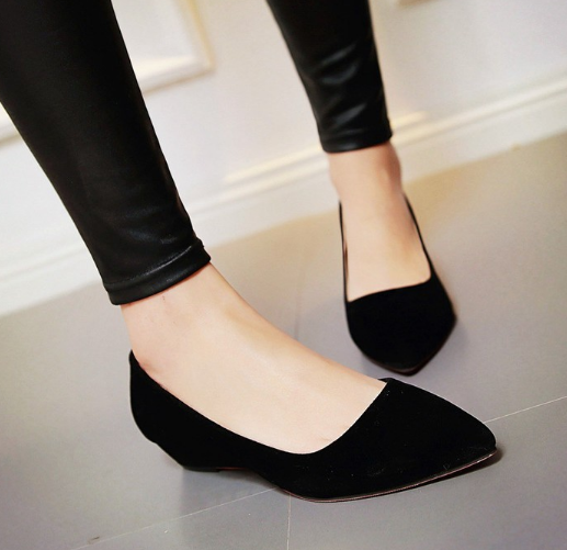 Pointed Toe Suede Women Flat Shoes