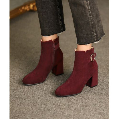 Buckle Women's High Heeled Ankle Boots