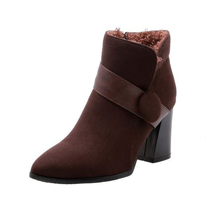 Women Suede High Heels Short Boots