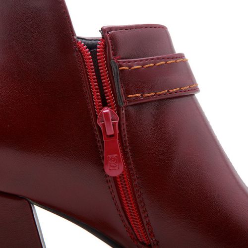 Women Pointed Toe High Heels Short Boots