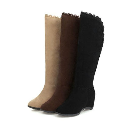 Women Wedge Heeled Knee High Boots