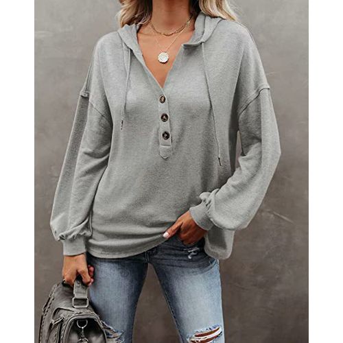 Womens Button Cardigan Solid Color Long Sleeve Sweater