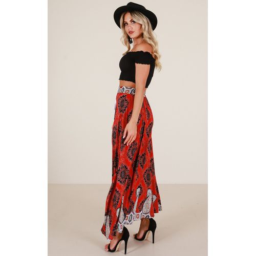 Fashion Printed Cross-tied Long Women Skirts