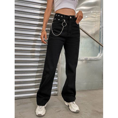 Womens Solid Color Jeans Long Pants