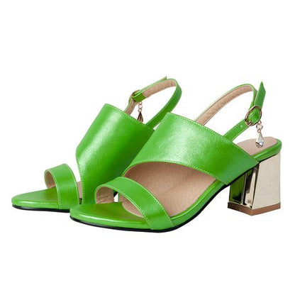 Women Slingbacks High Heel Chunky Sandals