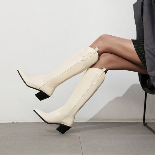 Women Pu Leather High Heels Tall Boots